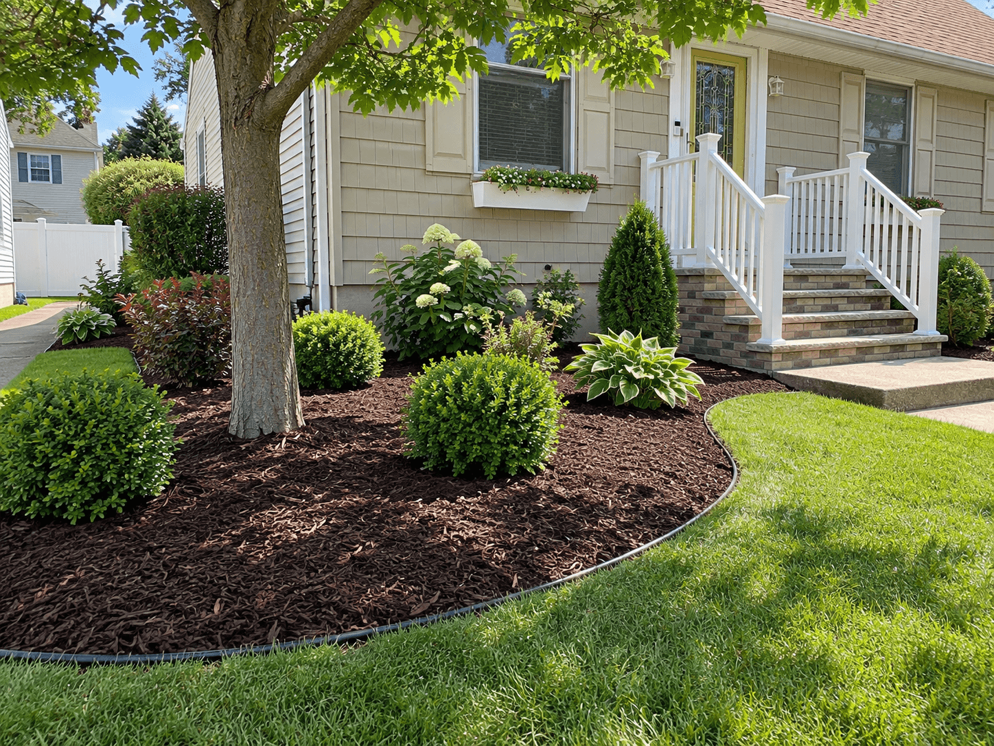 Mulch landscaping by Palacios Bro Construction LLC